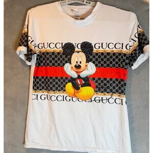 Mickey Mouse Inspired Designer Style Graphic Tee XXL Rhinestone Shirt